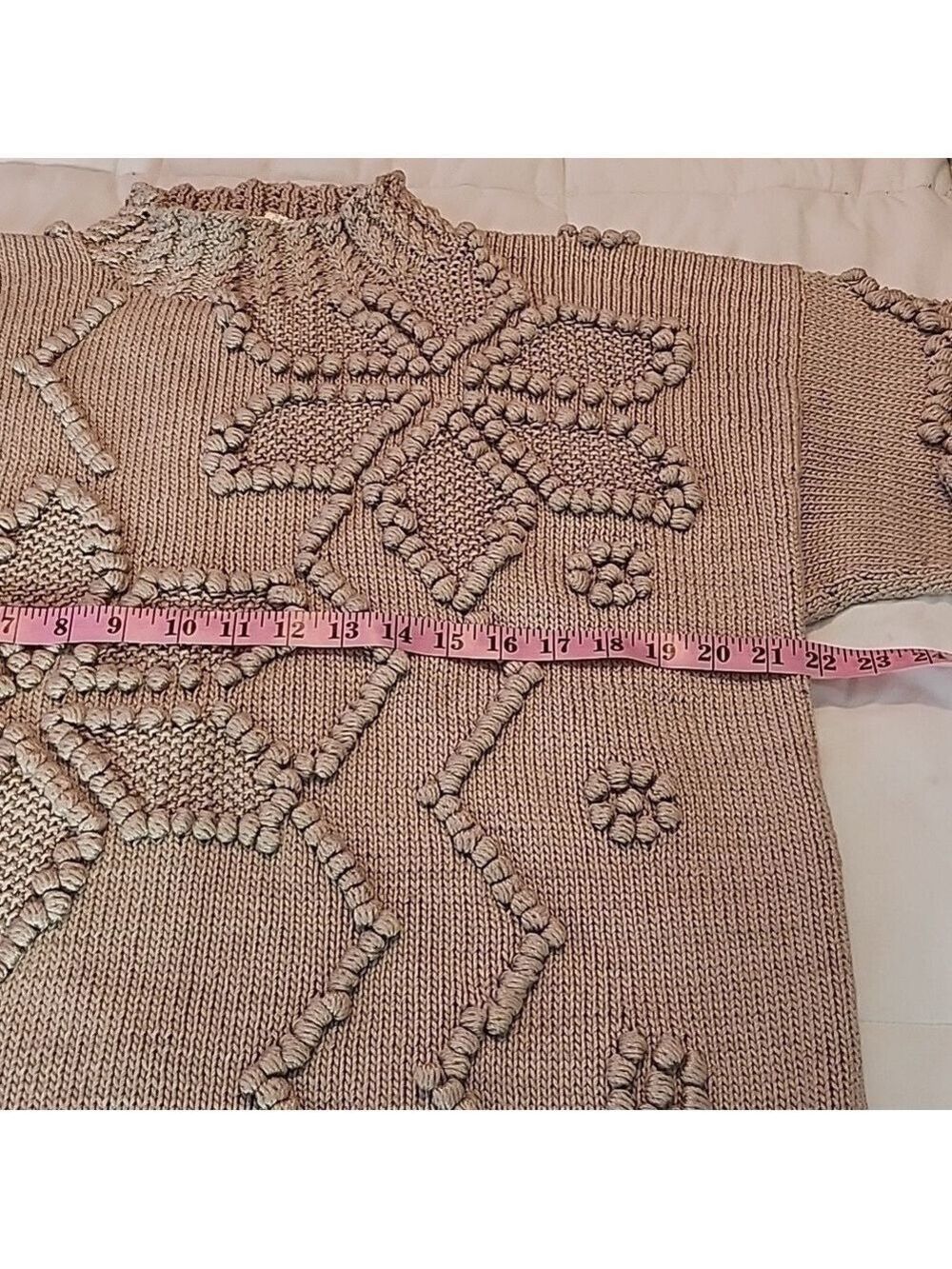 SWEATER BY CELTIC KNITS HAND KNITTED 100% PIMA COTTON LADIES  LARGE - Picture 6 of 8